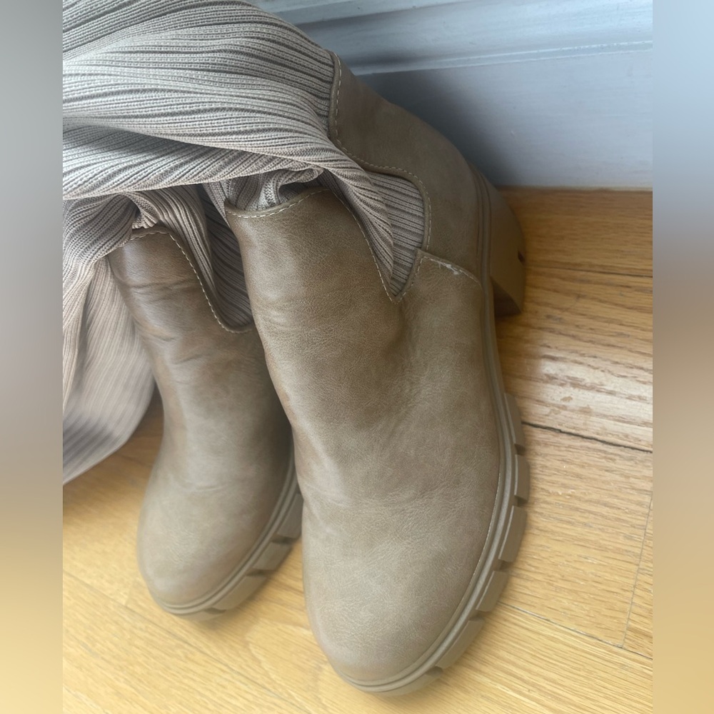 Boots with attached socks